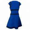 KARL LAGERFELD BLUE SHORT SLEEVES DRESS WITH BLACK STRIPES SIZE:IT42